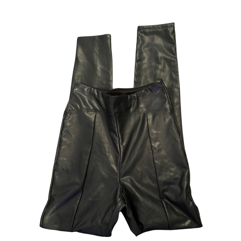 Express Black Faux Leather Leggings Women's Small - Picture 2 of 6